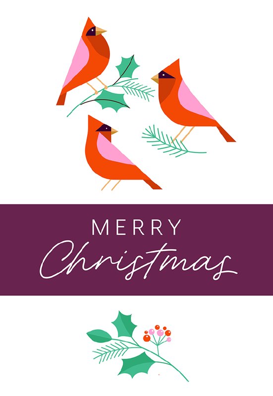 Cardinal Christmas card front