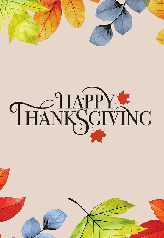 Fall Leaves Thanksgiving card front