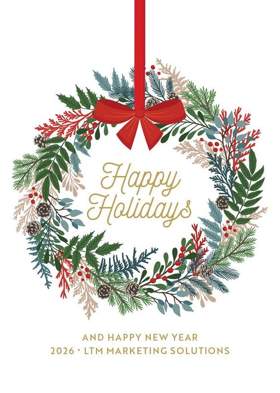 Holiday Wreath card front